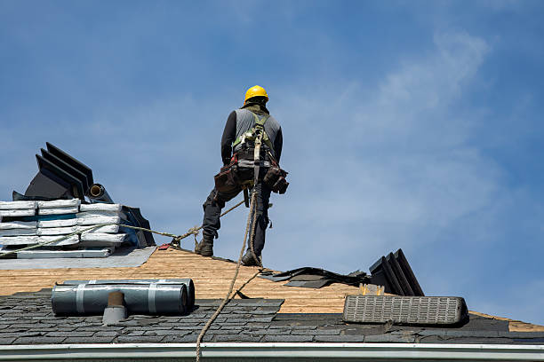 Professional Roofing technician working in USA